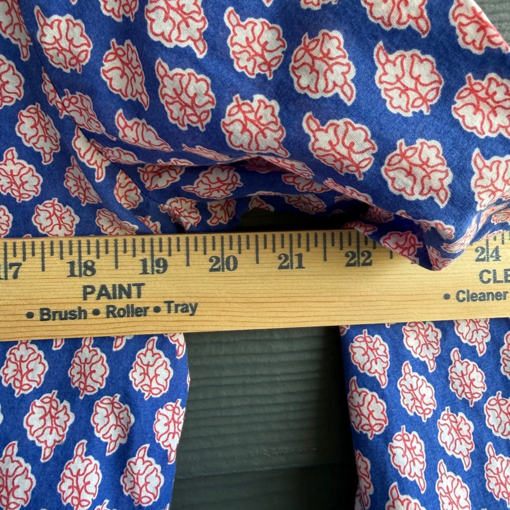 J.Crew Cotton Printed Tunic Top Blue Pink Paisley Boho 3/4 Sleeve Medium - Picture 8 of 9